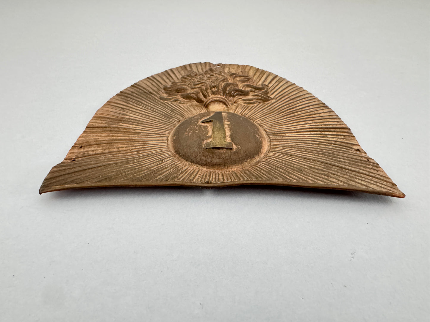 Antique French King Louis Phillipe 1st Regiment Grenadiers Busby Helmet Plate