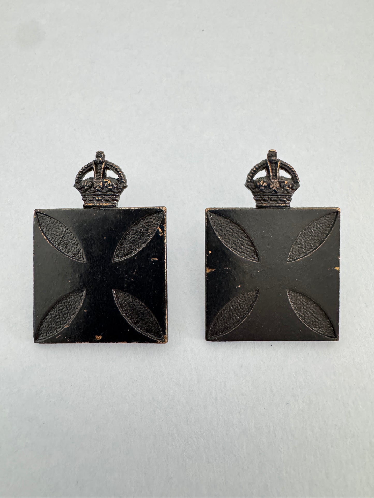 WW1 British Army Chaplains Department Officer's Uniform Collar Badges (Pair)