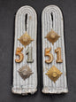 Photo 1 of WW2 Germany Army 51st Regiment Engineering Officer's Shoulder Boards - collectible militaria item