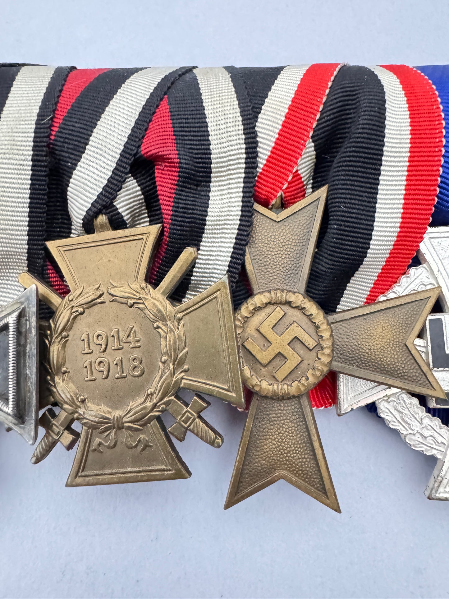 WW2 German War Merit Medal Bar of a WW1 Combat Veteran – An original and extremely fine medal bar of a German Army veteran...