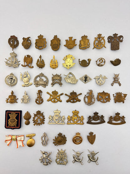 Belgian Army Cap Badge Collection - WW1 WW2 & Post-war