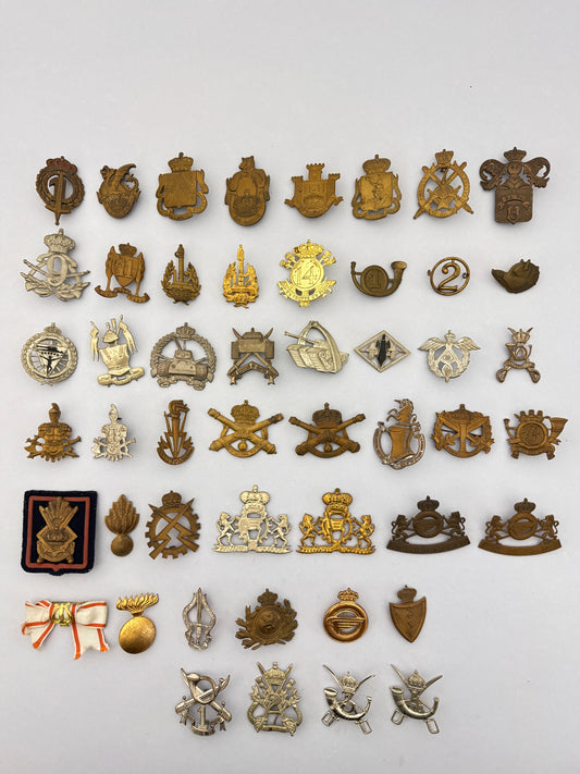 Belgian Army Cap Badge Collection - WW1 WW2 & Post-war