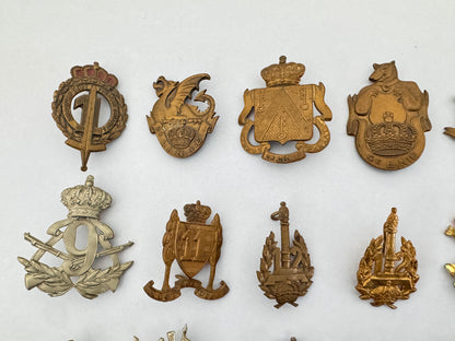 Belgian Army Cap Badge Collection - WW1 WW2 & Post-war