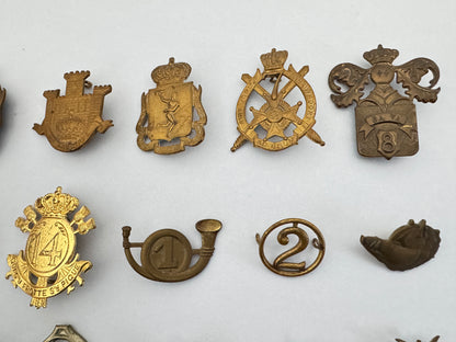 Belgian Army Cap Badge Collection - WW1 WW2 & Post-war