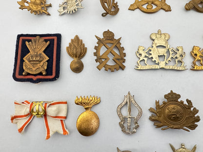 Belgian Army Cap Badge Collection - WW1 WW2 & Post-war