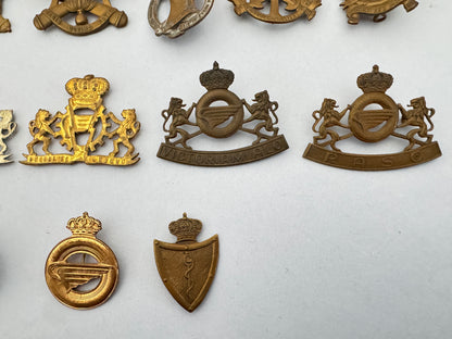 Belgian Army Cap Badge Collection - WW1 WW2 & Post-war