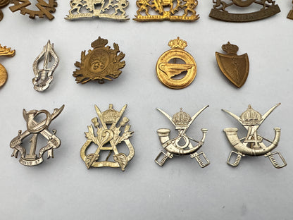 Belgian Army Cap Badge Collection - WW1 WW2 & Post-war