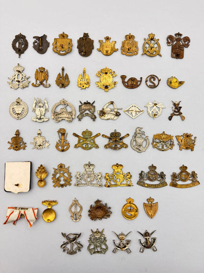 Belgian Army Cap Badge Collection - WW1 WW2 & Post-war