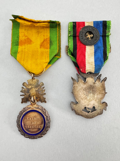 French Franco-Prussian War Veteran Medal & Military Medal for Bravery 1870-1871