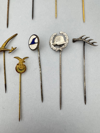 Collection of German Stickpin Miniature Awards & Membership Badges