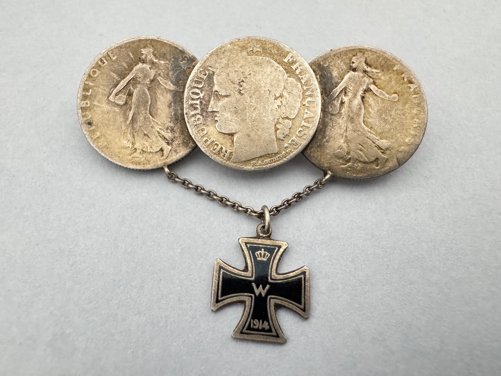 WW1 German Iron Cross Sweetheart Brooch Charms Badges – A collection of original Imperial German 1914 Iron Cross commemora...