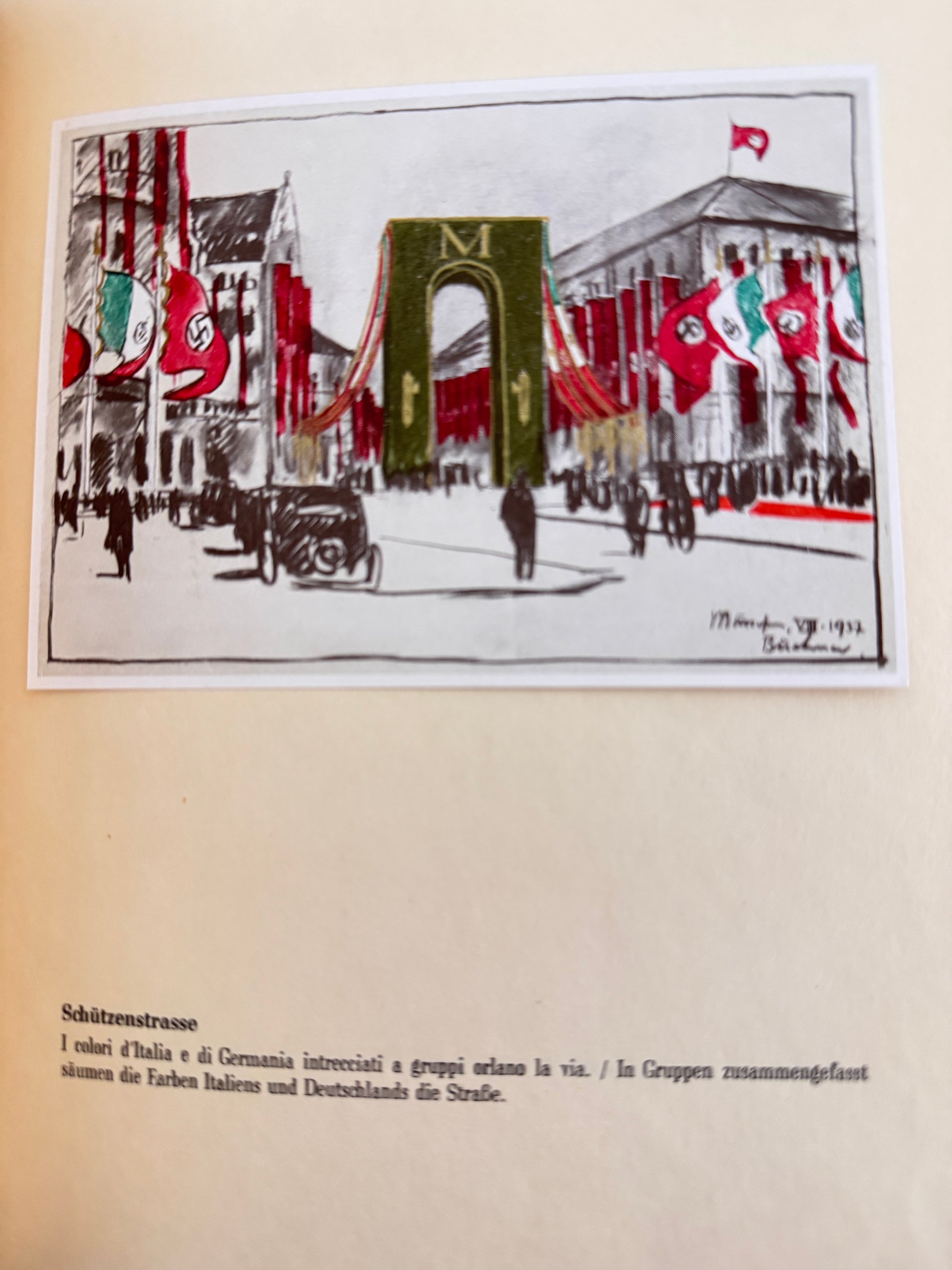Presentation Volume of Benito Mussolini’s State Visit to Munich 1937 – Very fine and rare original presentation volume in...