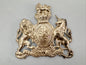 Antique Victorian British Royal Coat of Arms Silvered Plaque