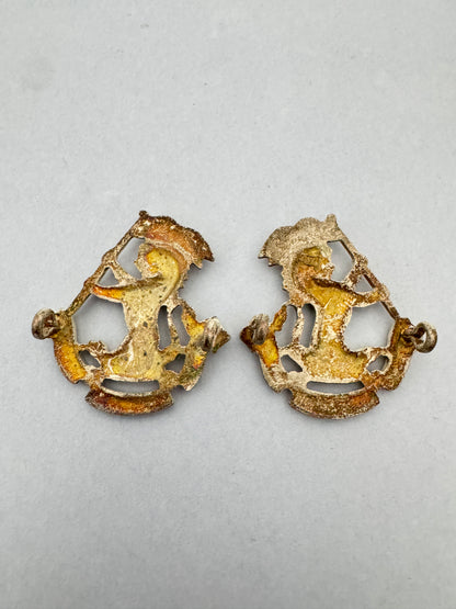 British Army Duke of Wellington West Riding Regiment Officer Dress Collar Badges