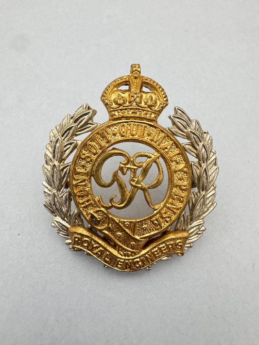 WW2 British Army Royal Engineers Warrant Officer Cap Badge