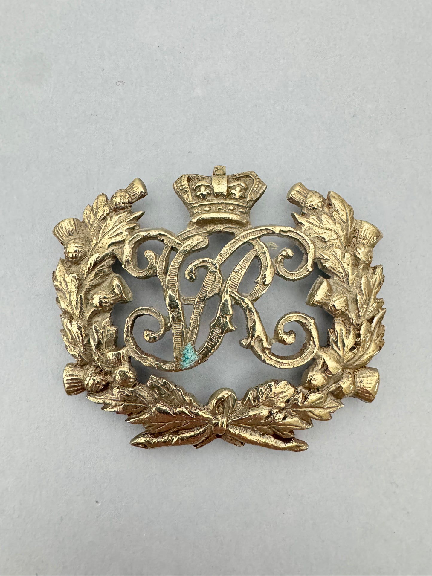 Victorian British Army Volunteer Rifles Belt or Pouch Badge VR