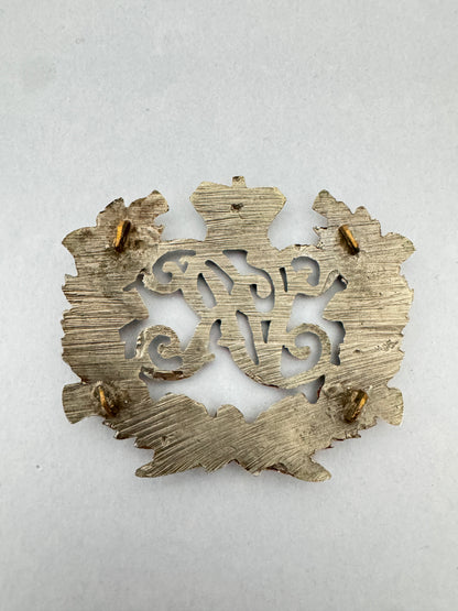 Victorian British Army Volunteer Rifles Belt or Pouch Badge VR