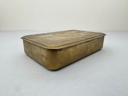 WW1 British Princess Mary Brass Gift Tin Christmas 1914 + Image of King George V