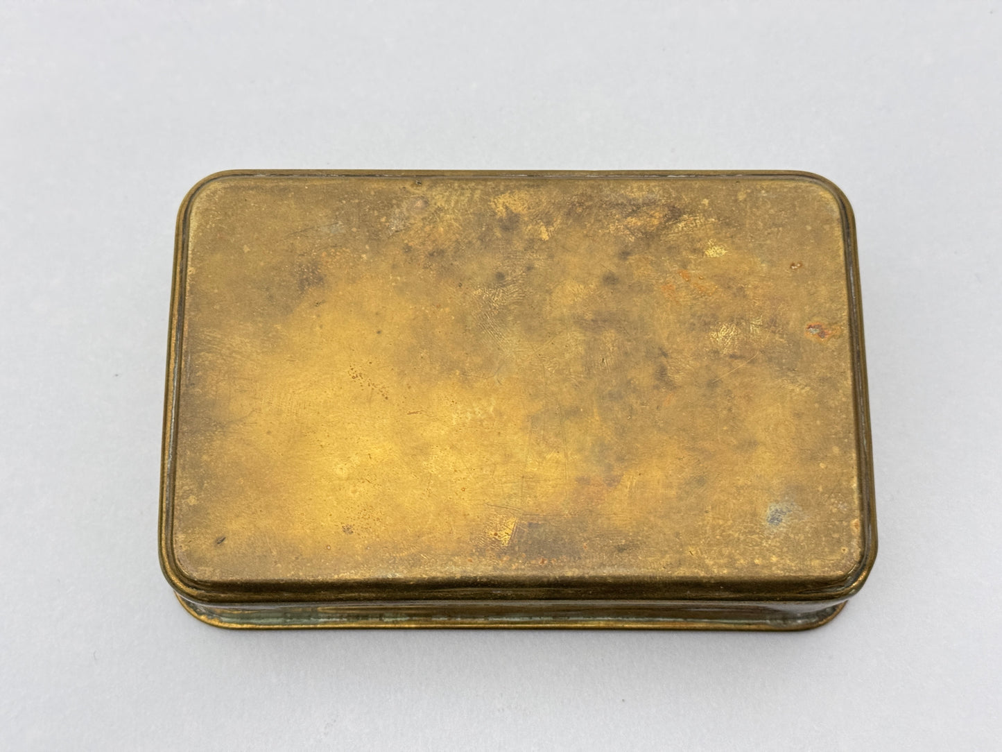 WW1 British Princess Mary Brass Gift Tin Christmas 1914 + Image of King George V