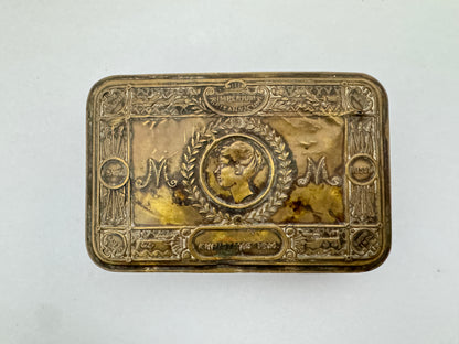 WW1 British Christmas 1914 Princess Mary Brass Gift Tin