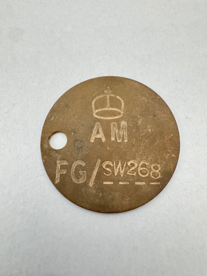 WW2 British Air Ministry Property Tag AM RAF