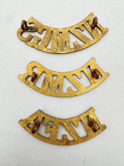 WW1 New Zealand Army (NZEF) Shoulder Title Badges NZMGS NZMR NZFA