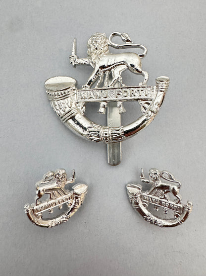 British Army Herefordshire Light Infantry Cap Badge & Collar Badges