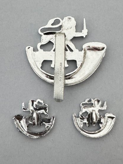 British Army Herefordshire Light Infantry Cap Badge & Collar Badges
