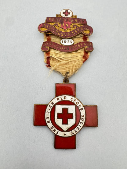 WW1 British Red Cross Society First Aid Proficiency Medal 1916 Clasp