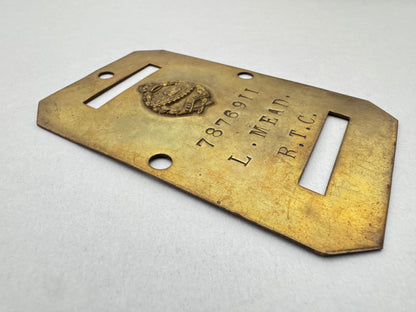 Interwar British Army Royal Tank Corps Duty Bed Plate