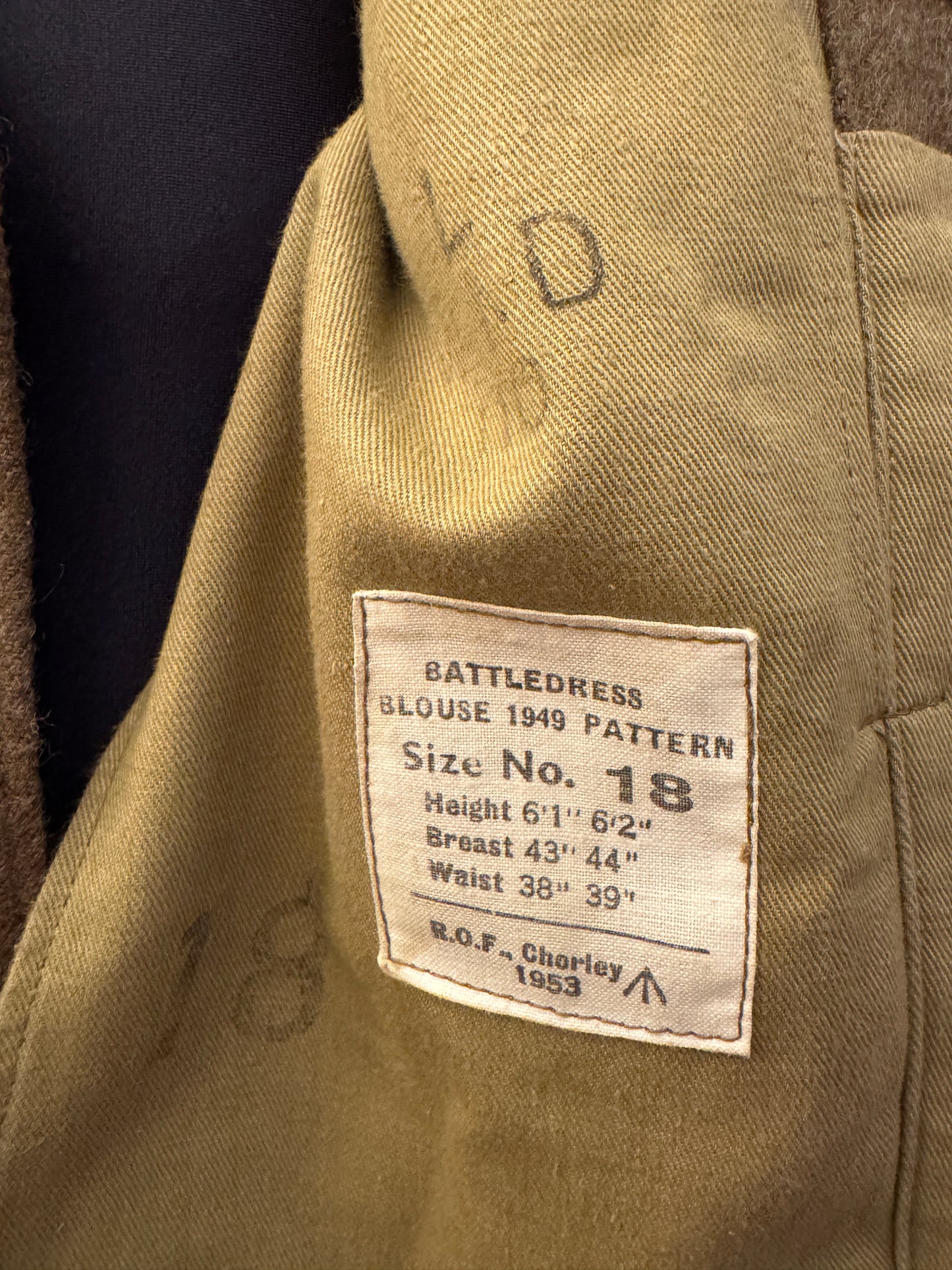 British Army Battledress Uniform Blouse Tunic Size 18 Large