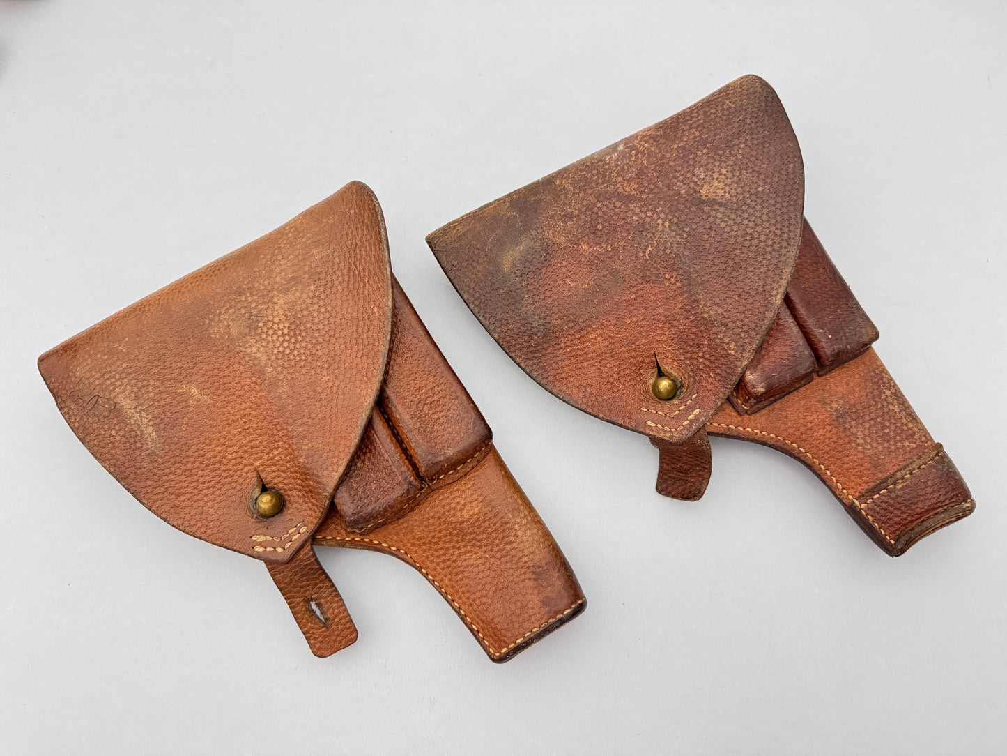 WW2 Swedish Husqvarna M1907 Browning Pistol Leather Holsters (2)