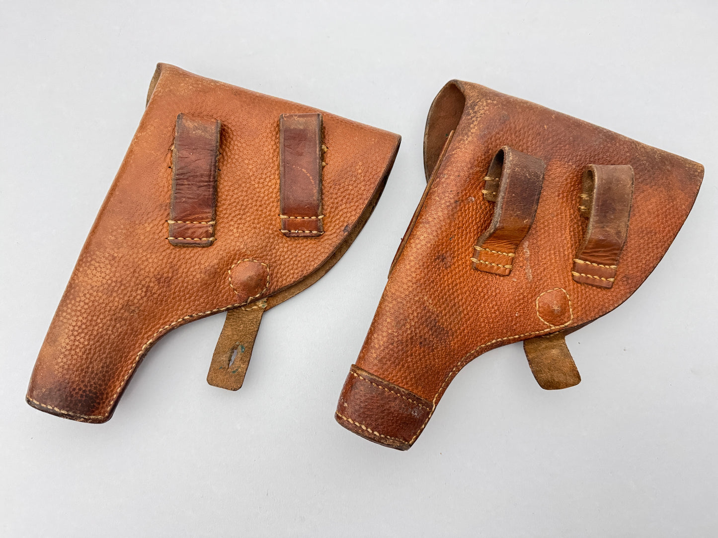 WW2 Swedish Husqvarna M1907 Browning Pistol Leather Holsters (2)