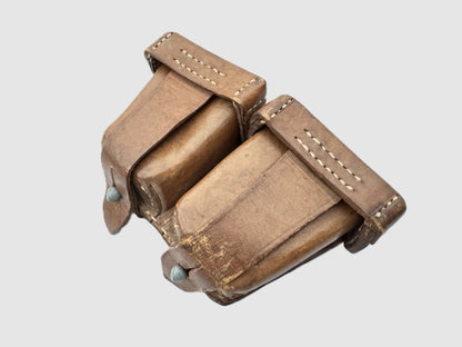 WW2 Polish Army Mosin Nagant Leather 2 Cell Ammo Pouch