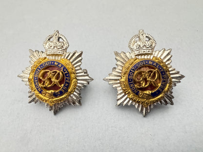 British Royal Army Service Corps (RASC) Officer' Silver Gilt Collar Badges