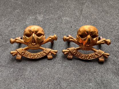 Photo 1 of WW1 British Army 17th Lancers Uniform Collar Badges - collectible militaria item