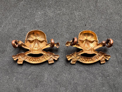 Photo 2 of WW1 British Army 17th Lancers Uniform Collar Badges - collectible militaria item