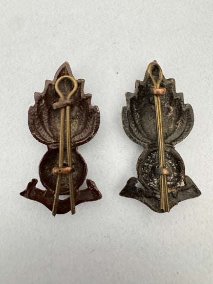 WW2 British India Army Artillery Uniform Collar Badges