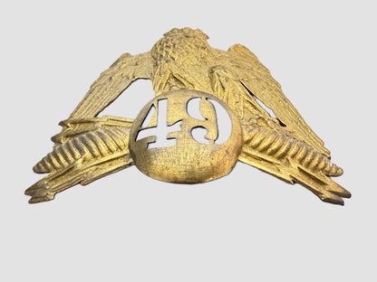 French Empire 49th Line Regiment Officer Shako Helmet Plate Napoleon III