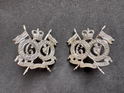 Photo 1 of After WW2 British Army 16th / 5th Queen's Royal Lancers Collar Badges - collectible militaria item