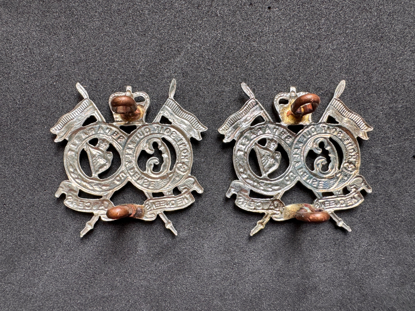 Photo 2 of After WW2 British Army 16th / 5th Queen's Royal Lancers Collar Badges - collectible militaria item