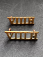 Photo 1 of WW1 British Army 8th King's Royal Irish Hussars Officer's Shoulder Titles VIIIH - collectible militaria item