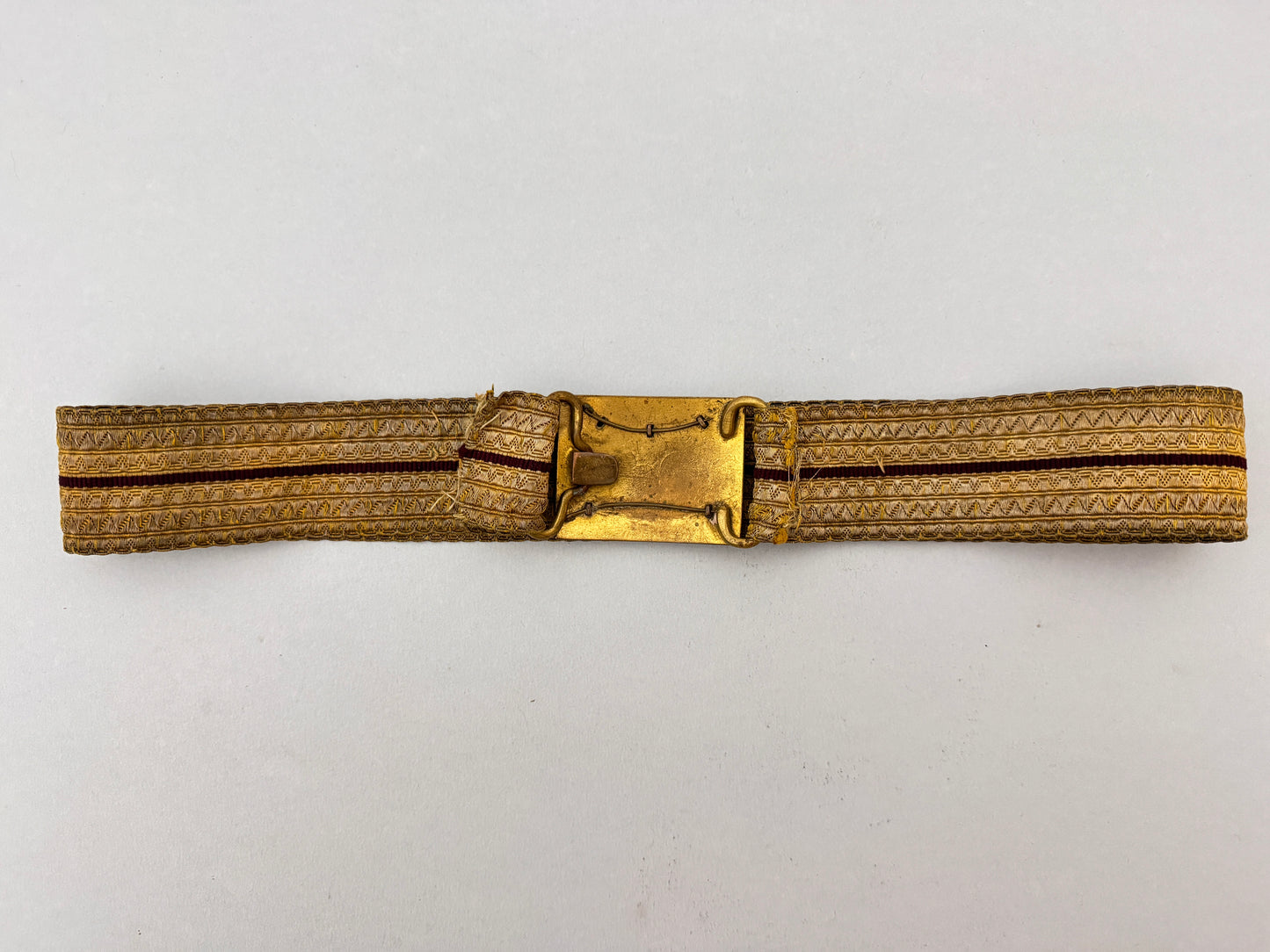 Victorian British Army Cavalry Officer's Silver Gilt Dress Belt & Buckle VR