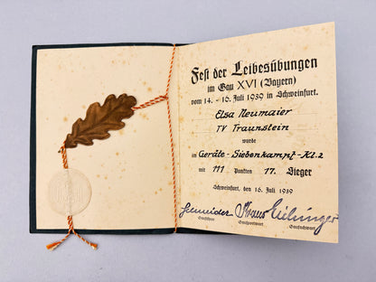 Third Reich NSRL Sports Award Booklet