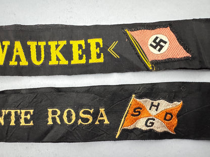 Third Reich Handelsmarine Merchant Marine Cap Tally Ribbons