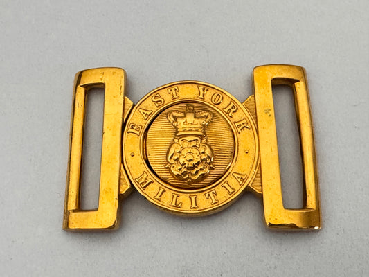Victorian British Army East York Militia Brass Belt Buckle
