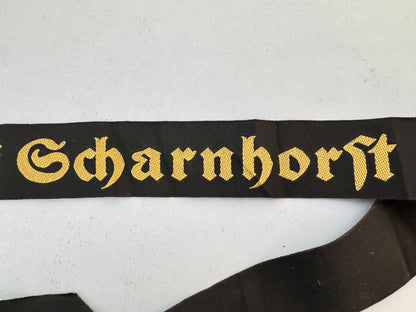 WW2 German Navy Kriegsmarine Schlachtschiff Scharnhorst Cap Tally Ribbon