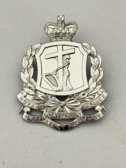 British Commonwealth Royal Montserrat Police Force Helmet Badge Plate