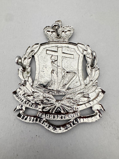 British Commonwealth Royal Montserrat Police Force Helmet Badge Plate