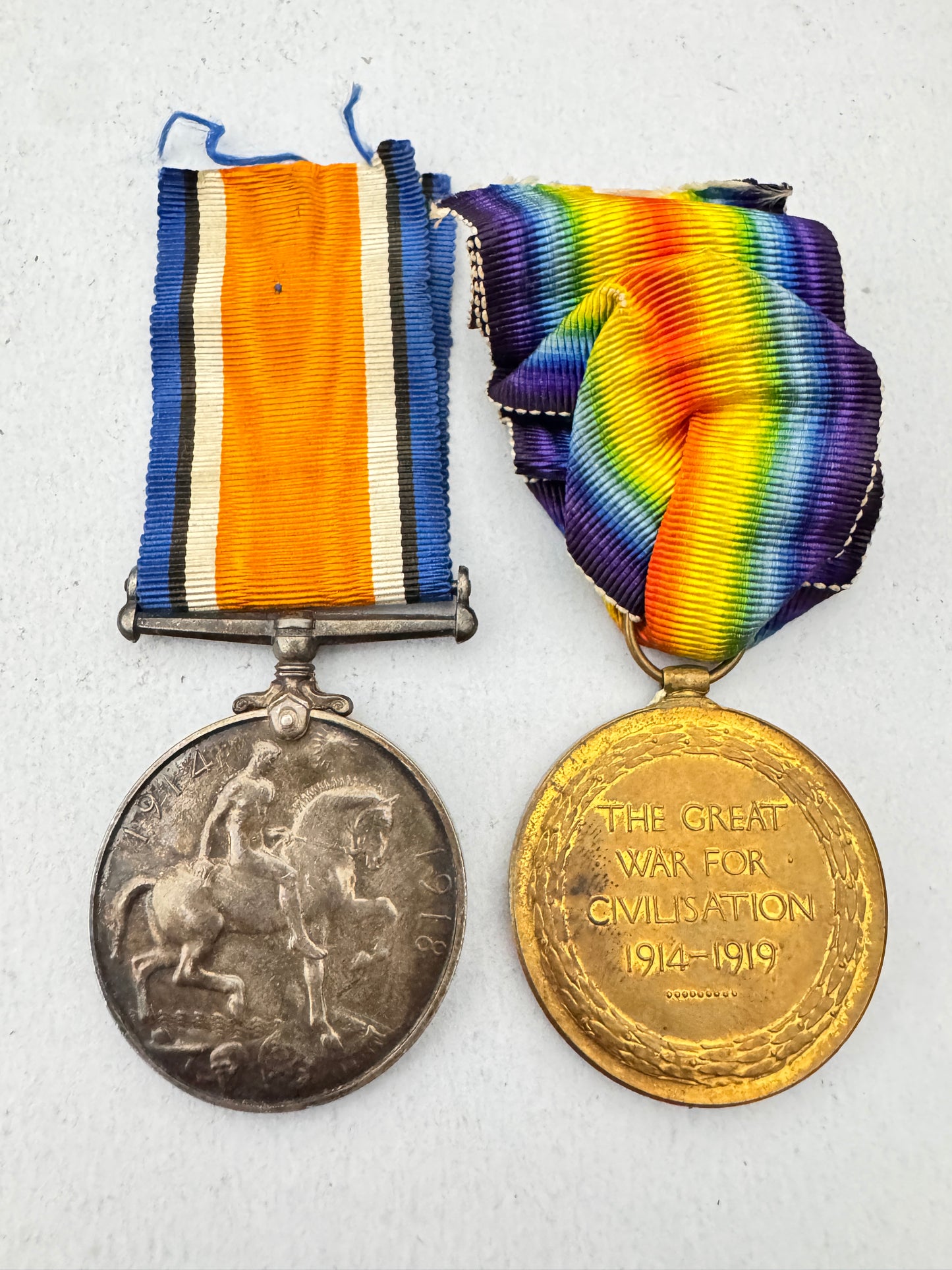 WW1 British Army War Medals - BWM, Inter Allied Victory Medal E SURREY REGIMENT
